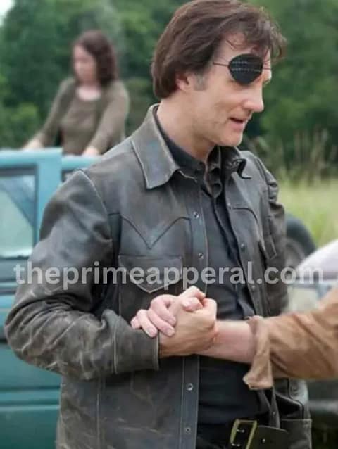 David Morrissey Governor Black Leather Jacket