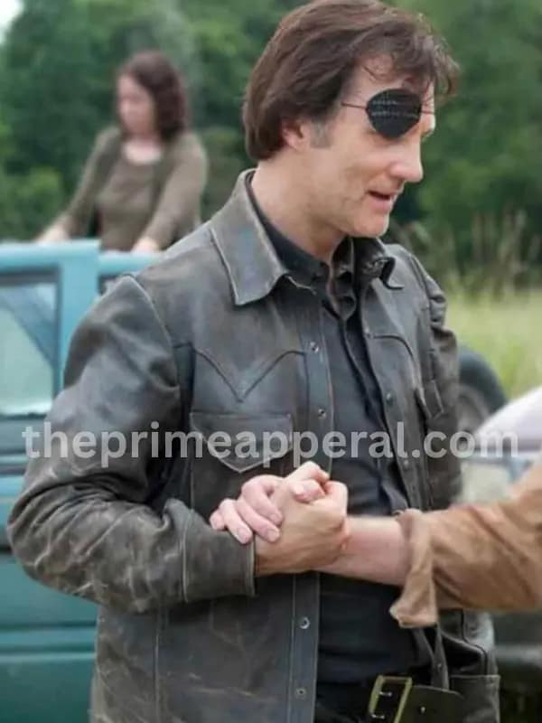 David Morrissey Governor Black Leather Jacket