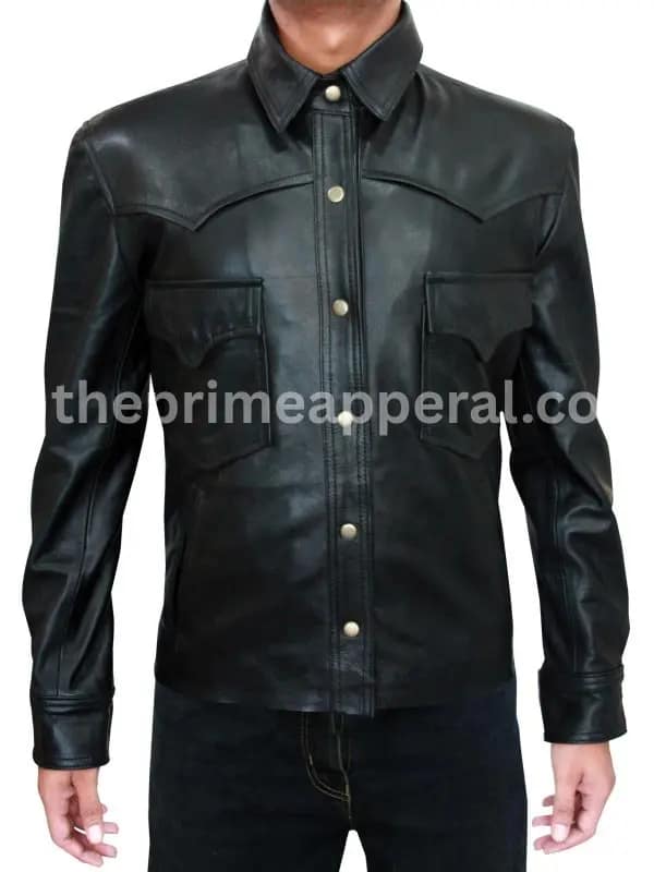 David Morrissey Governor Black Leather Jacke